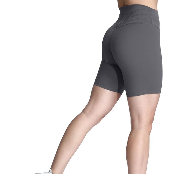 Aoxjox Trinity Workout Biker Shorts 6” • Small • Iron Grey - Picture 2 of 6